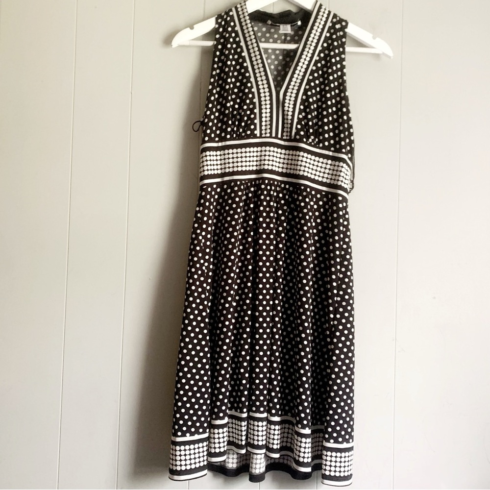 Wisp Petites B&W Polka Dot Sleeveless Dress 2P